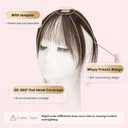 Clip in Bangs, Fake Bangs,Curtain Bang Hair Clip,3D 360Seamless Coverage French Air Bang Lightweight Human Hair Toppers 9g/10#02 Dark Brown,Natural Look for Daily Party Wedding Dating