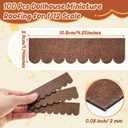 Wenqik 100 Strips Dollhouse Roof Shingles 4.25 x 1.14 Inches Each Mini Fish Scale Wooden Dollhouse Miniature Roofing for 1: 12 Scale Doll House Projects DIY Miniature Landscapes (Brown)
