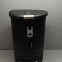 simplehuman 50 Liter / 13 Gallon Semi-Round Kitchen Step Trash Can with Secure Slide Lock, Black Plastic