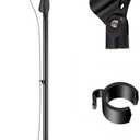 Pyle Universal Microphone Stand - M-6 Mic Mount Holder and Height Adjustable from 27.5” to 57.5” Inch High w/Compact Round Base Plate - Quick Setting Lock-Tight Knob Lightweight and Reliable PMKS40