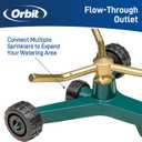 Orbit 58257N Lawn and Garden 3-Arm Metal Sprinkler with Wheel Base