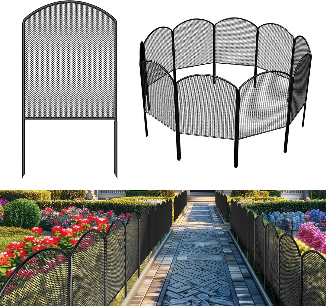 Decorative Garden Fence Animal Barrier, 25 Pack Total 24in(H) x 27ft(L) Dog Rabbit Garden Edging Fencing, Plant Protection Rustproof Metal Panel Border for Yard Patio Christmas Tree Decorative Garden Fence Animal Barrier, 25 Pack Total 24in(H) x 27ft(L) Dog Rabbit Garden Edging Fencing, Plant Protection Rustproof Metal Panel Border for Yard Patio Christmas Tree