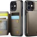 Vinich for iPhone 12/12 Pro Wallet Case with Card Holder, RFID Blocking Credit Slots Kickstand Shockproof Phone Cover Fit for iPhone 12/12 Pro 6.1" Gray