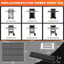QuliMetal 7637 7635 67060 Grill Replacements for Weber Spirit E210,E220,S210,S215,Spirit 200 & GS4 Spirit II E210,Spirit II E220 with Front Control, Flavorizer Bars+Grates+Heat Deflector