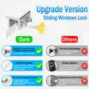 ZRFCXE Window Locks,4 Pack Sliding Window Locks with Key for Vertical & Horizontal Sliding Windows Doors,Easv to Install,Adjustable Security Window Lock for Patio Bedroom Home and Office (Silver)