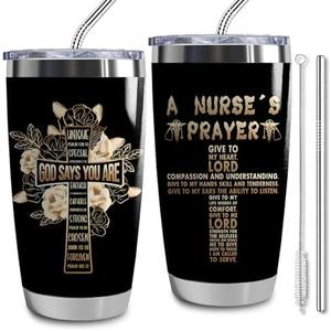 LLKJHGE Nurse Prayer Tumbler For Women Men,20 oz Stainless Steel Insulated Tumblers with Lid,Nurse Graduation Gift Nursing School Graduate Gift (nurse prayer)