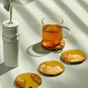 Resin Wooden Coasters Set of 4, Fall Coaster, Bar Coaster for Drinks, Fall Decor Modern Coasters for Bar Kitchen Home Apartment, Housewarming Gift Birthday Gift