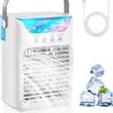 Portable Air Conditioners, 3 In 1 Personal Evaporative Air Cooler Humidifier, Mini Air Conditioner Fan with 3 Timer, 3 Speeds, 2 Cool Mist Modes, Desktop Cooling Fan For Room Camping Office Car