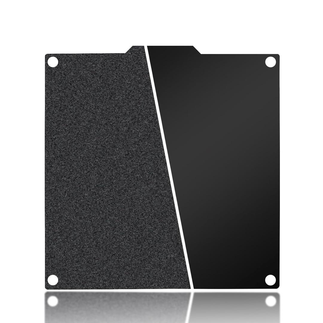 Henasier 120x120mm Black Build Plate for Voron 0.1 0.2 V0.1 V0.2, Double Sided Textured PEI+Smooth PEI Flexible Spring Steel Platform Heated Printing Bed for Voron 0.1 0.2 V0.1 V0.2 3D Printer