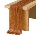 Ling's Moment Terracotta Cheesecloth Table Runner, 120 Inch 10FT Burnt Orange Boho Gauze Rustic Sheer Cheese Cloth Table Runners for Party Wedding Birthday Outdoor Bridal Shower Decor