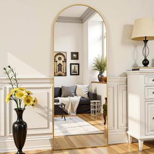 58"x18" Arched Full Length Mirror, Full Body Mirror, Gold