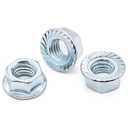 4 x 1/2"-13 Serrated Flange Hex Nuts, Carbon Steel, Zinc Plated Finish, Hexagon Nuts with Serrated Flange Washer Head, by Glvaner, 10 PCS