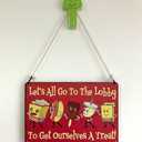 6 x Cute Movie Theatre Gaming Room Snacks Sign - Let's All Go To The Lobby Vintage Wall Decor 12" * 8" (030) (Red)