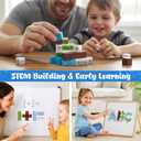 3 otters 32PCS Magnetic Building Blocks Winter Travel Set, STEM Magnet Cubes Toys with Metal Storage Box for Kids, Sensory Christmas Birthday Gifts for Boys & Girls