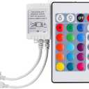 SUPERNIGHT DC 12V 24-Key LED Strip IR Remote Controller with Controller Box for 3528 5050 SMD RGB LED Strip Lights