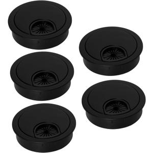 Signite 5 Pcs Plastic Desk Cable Grommet 2-1/2" –Durable Desk Hole Cover for Wire Management, Desks Cord Grommet for Workstations, Tables, Countertops 60mm Hole Cover for Home & Office Use - (Z-Black)