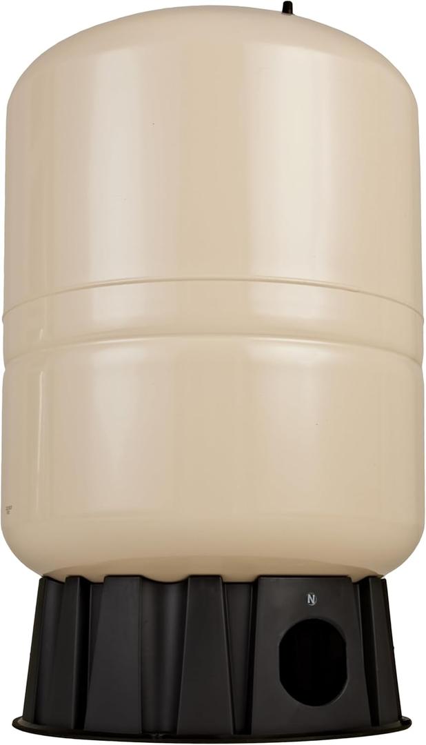 Red Lion RL44A - 44-Gallon Vertical Pre-Charged Pressure Tank with Thermoplastic Base for Well Pumps, 1.25-Inch FNPT Elbow System Connection, Almond, 604684