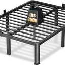 14 Inch Queen Heavy Duty 3500 lbs Bed Frame with Round-Corner Legs & Anti-Squeak Design  Quick Assembly Metal Platform, No Box Spring Needed