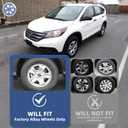 16 Inch ABS Wheel Skins for 2012-2016 Honda CR-V LX, Fits OEM Steel Wheels #42700-T0A-A01 / #42700-T1W-A01, Gloss Black Snap-On Wheel Covers 4-Pack