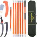 Grefinity Manual Pole Saw for Tree Trimming, 27 Feet Extendable Tree Trimmer Pole Saw, Telescoping Pruner Orange, Sharp Steel Blade, for Backyard and Garden Pruning Palms and Shrubs