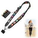 CUEDM Cell Phone Lanyard Crossbody,Adjustable Cell Phone Strap with Detachable Wristlet,Clip and Go Strap for Phone with Wallet Crossbody