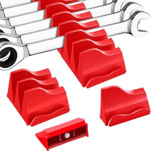 42-Tool Magnetic Wrench Organizer, Customizable Wrench Organizer Set for Tool Box, Wrench Holder for Tool Drawer Storage (RED, 42 PCS)