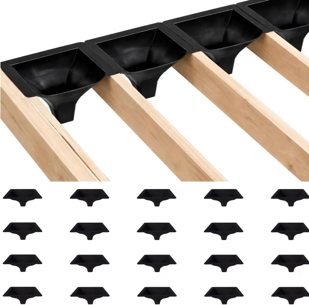 7PCS Black Downspouts for Under Deck Drainage System, PE Deck Downspouts Use for 12"&16" Joist Spacing
