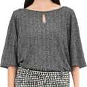 Zac & Rachel Women's Wide Rib Knit Top with Lurex (Medium)