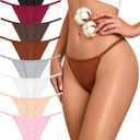 FINETOO 8 Pack Cotton Thongs for Women Sexy G-string Thong Ladies Panties Womens Underwear S-XXL