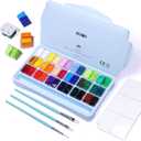 HIMI Gouache Paint Set, 36 Colors x 12ml Twin Jelly Cup Design with 3 Paint Brushes and a Palette in a Carrying Case Perfect for Artists, Students, Gouache Opaque Painting