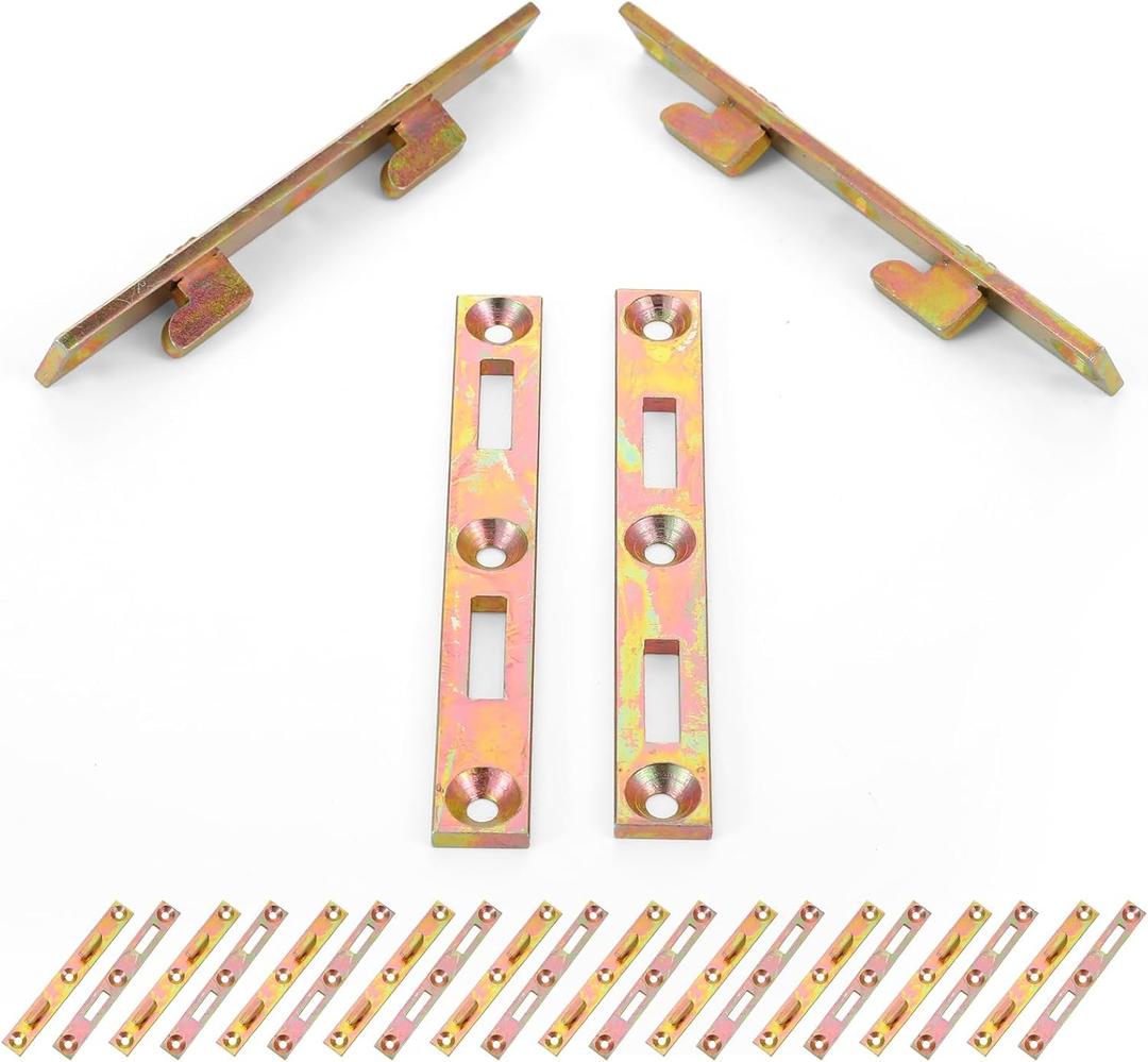 12 Pair 5" Bed Rail Fasteners Bed Rail Brackets Heavy Duty Beds Frame Rails Hardware for Furniture Wood