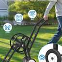 Artigarden Garden Hose Reel Cart with Wheels, Holds 165 ft of 5/8 Hose Outdoor Heavy Duty Powder-coated Steel Water Storage Holder Rack with 3.9 Ft Leader Hose for Outside Lawn Yard, Black