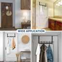 2 x TICONN Over The Door Hooks, 6 Heavy Duty Dual Coat Rack All Aluminium Coat Hanger for Jacket Hat Towel in Bathroom Bedroom Dorm(Black, 1PK)