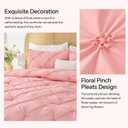 BEDELITE Pink Comforter Set Full - 3 Pieces Boho Pintuck Bedding Comforter Sets, Lightweight Soft & Warm Twin Bedding Sets with 2 Pillowcases for All Seasons