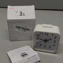 ORIA Analog Alarm Clock, Small Travel Alarm Clock, Quartz Movement Desk Clock with Light, Snooze Function, Increasing Alarm Sound, Battery Operated Alarm Clock for Elderly, Teen, White