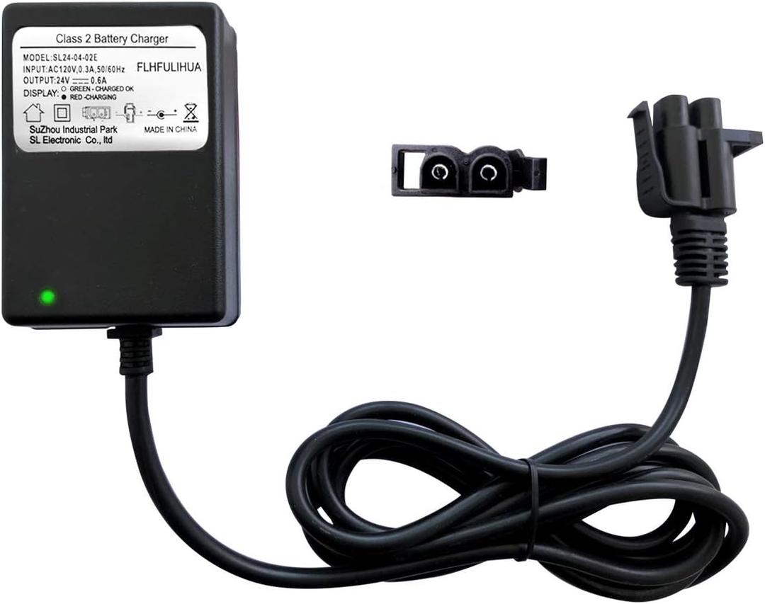 FLHFULIHUA 24 Volt Kids Ride On Car Charger for Yamaha Grizzly Grave Digger Monster Truck Toys 24V Replacement Battery Charger Children Electric Car