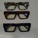 JM 3 Pack Oprah Style Reading Glasses for Women Men, Fashion Square Blue Light Blocking Readers +1.50