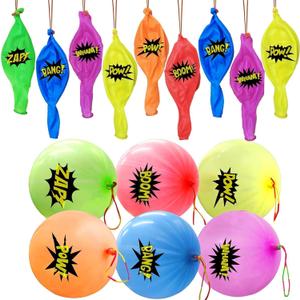 30Pack Hero Punch Balloons for Kids, Party Game Favor Supplies Decorations, Assorted Color Comic Hero Design Punch Balloons for School Classroom Game, Kids Hand Out