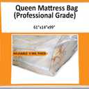 Queen Mattress Bag for Moving Storage Cover - 4 Mil Heavy Duty Thick Plastic Wrap Protector Reusable Bags Supplies