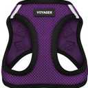 Best Pet Supplies - All Weather Mesh/Plush, Reflective, No Pull Harness for Small, Medium Dogs, Cats - Secure with Hook & Loop Fastener, Buckle, Double D-Rings - Purple/Black Trim, L (L (Chest: 18 - 20.5"))