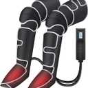 COMFIER Leg Massager for Circulation, 3 Heat 3 Modes 3 Intensities Full Leg Foot Compression Massager (Jet Black)