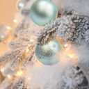 KI Store Seaform Green Christmas Balls 34pcs 2.36-Inch Christmas Tree Decoration Ornaments for Xmas Tree Holiday Wreath Garland Decor Ornaments Hooks Included