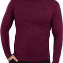 X RAY Mens Mock Neck Sweater, Soft Slim Fit Pullover Top, Basic Mock Neck Sweater for Men (Plum)