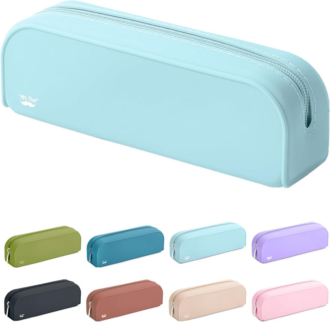 Mr. Pen- Silicone Pencil Case, Aesthetic Pencil Bag for Women, Makeup Pouch, Multifunctional Pouch for Stationery, Cosmetics and Electrical Goods Storage