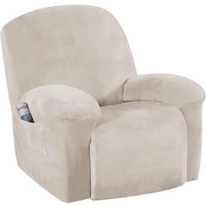 H.VERSAILTEX Stretch Recliner Slipcovers Recliner Chair Cover Sofa Furniture Cover 1-Piece Modern Rich Velvet Form Fit Stylish Protector Feature Rich and Soft Fabric (French Oak, Large)