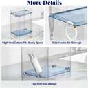 Delamu Bathroom Countertop Organizer, 2 Tier Adjustable Corner Makeup & Skincare Organizer with Protective Guard Rail, Transparent Design for Vanity, Bathroom Counter, Ideal for Girls