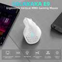SOLAKAKA E9 Vertical MMO Gaming Mouse,24800 DPI,Tri-Mode Ergonomic Wireless Mouse with 10 Side Buttons,RGB Mouse for PC/Mac - White