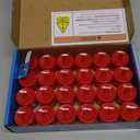 LANKER 24 Pack Flameless Led Tea Lights Candles, Flickering Red Battery Operated Electronic Fake Candles, Decorations for Wedding, Party, Christmas, Halloween (Red)