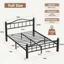 Metal Full Size Bed Frames with Headboard, 1500lb No Squeak Metal Platform with Headboard, 12" Underbed Storage, Tool-Free 30-Min Assembly No Box Spring Needed for Dorms/Apartments