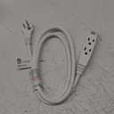 Clear Power 6 ft 14/3 SJT 3 Outlet Heavy Duty Flat Plug Extension Cord for Small Tools, appliances and Office Equipment, White, 3 Prong Grounded Plug, CP10046